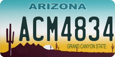 AZ license plate ACM4834