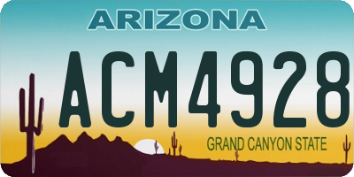 AZ license plate ACM4928