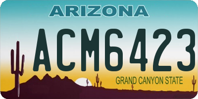 AZ license plate ACM6423