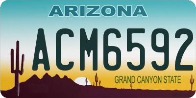 AZ license plate ACM6592