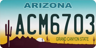 AZ license plate ACM6703