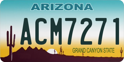 AZ license plate ACM7271