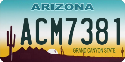 AZ license plate ACM7381