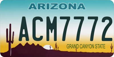 AZ license plate ACM7772