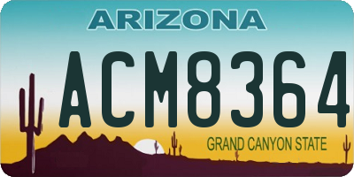 AZ license plate ACM8364