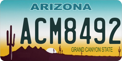AZ license plate ACM8492