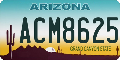 AZ license plate ACM8625