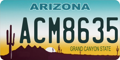 AZ license plate ACM8635