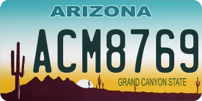 AZ license plate ACM8769