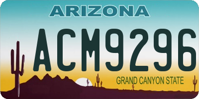 AZ license plate ACM9296