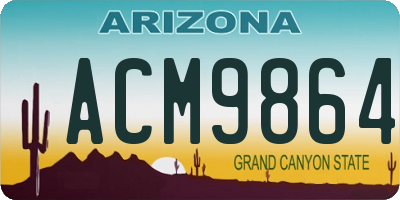 AZ license plate ACM9864