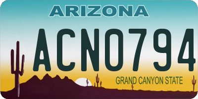 AZ license plate ACN0794