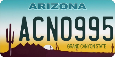 AZ license plate ACN0995