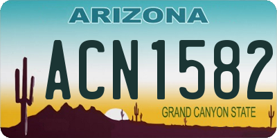 AZ license plate ACN1582
