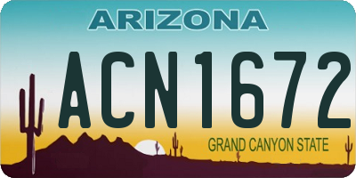 AZ license plate ACN1672