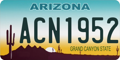 AZ license plate ACN1952