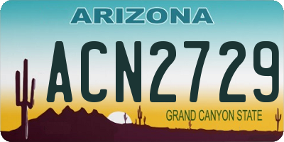AZ license plate ACN2729
