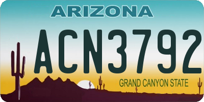 AZ license plate ACN3792