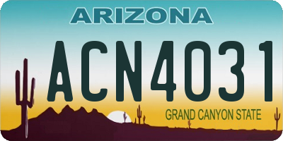 AZ license plate ACN4031
