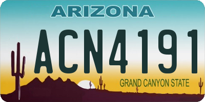 AZ license plate ACN4191