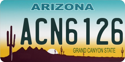 AZ license plate ACN6126