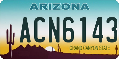 AZ license plate ACN6143