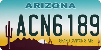 AZ license plate ACN6189