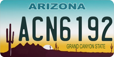AZ license plate ACN6192