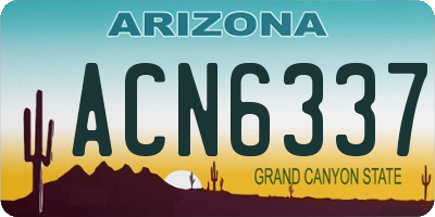 AZ license plate ACN6337