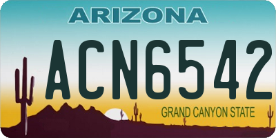 AZ license plate ACN6542