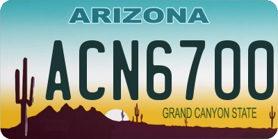 AZ license plate ACN6700