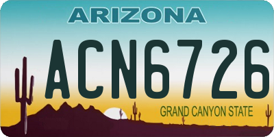 AZ license plate ACN6726
