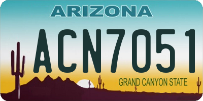 AZ license plate ACN7051