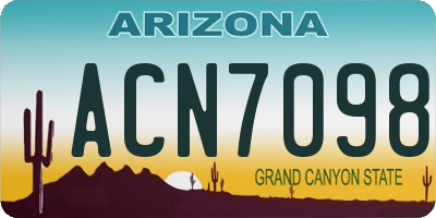 AZ license plate ACN7098