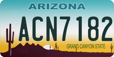 AZ license plate ACN7182
