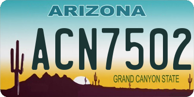 AZ license plate ACN7502