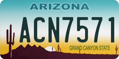 AZ license plate ACN7571