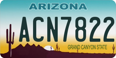 AZ license plate ACN7822