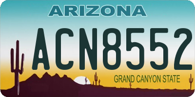 AZ license plate ACN8552