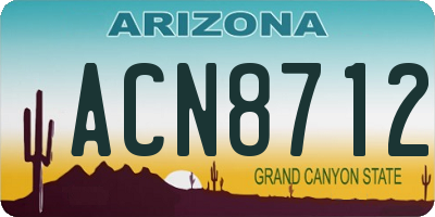 AZ license plate ACN8712