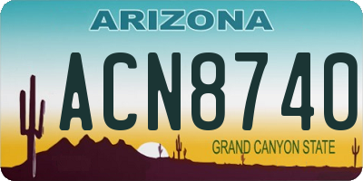 AZ license plate ACN8740