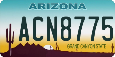 AZ license plate ACN8775