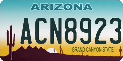 AZ license plate ACN8923