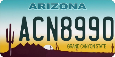 AZ license plate ACN8990