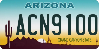 AZ license plate ACN9100