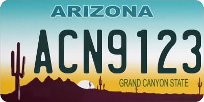 AZ license plate ACN9123