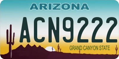 AZ license plate ACN9222