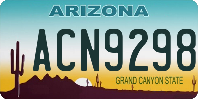 AZ license plate ACN9298