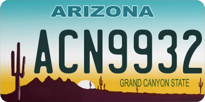 AZ license plate ACN9932
