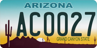 AZ license plate ACO027